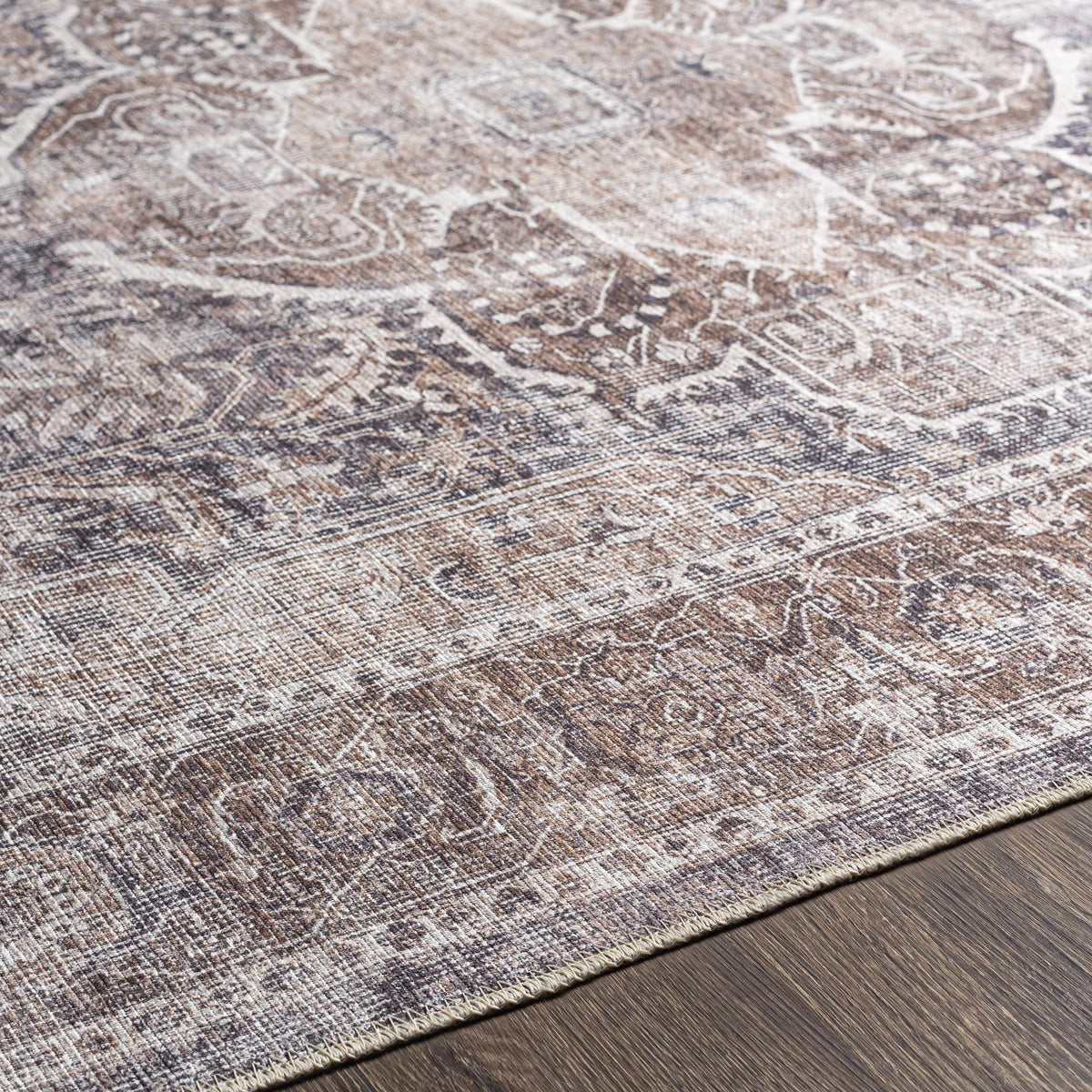 Hauteloom Mignon MIG Charcoal Machine Made Chenille-Polyester Rug
