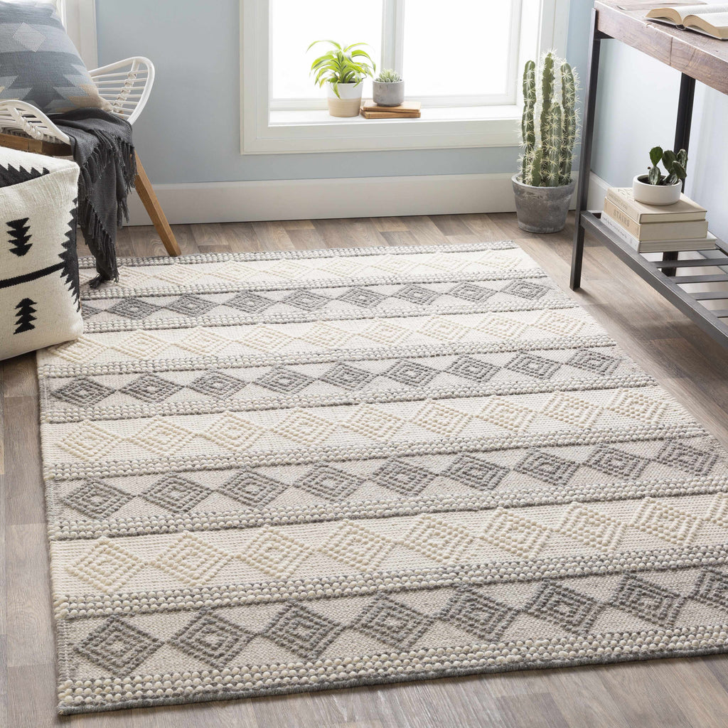 Hauteloom Mineola MINEO Charcoal Woven/Flatwoven Wool Rug
