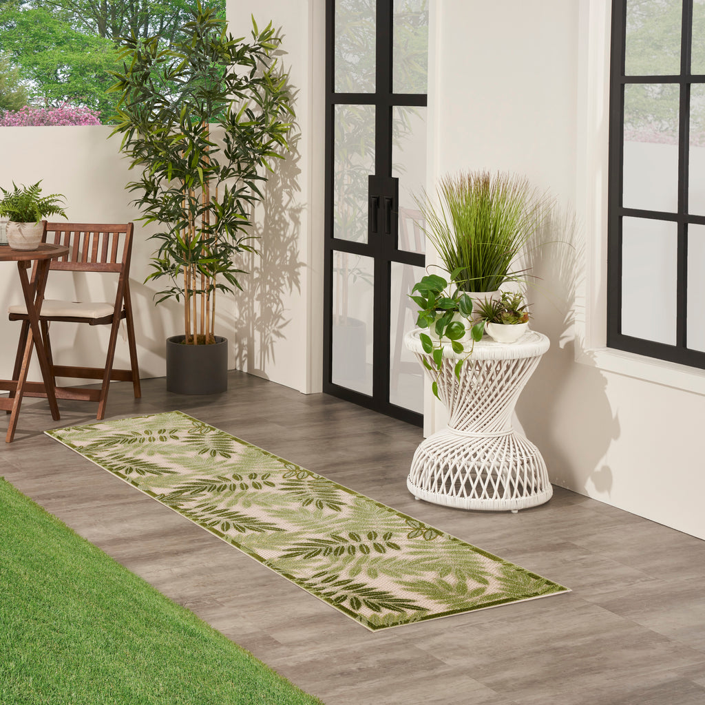 nourison aloha alh18 ivory green rug