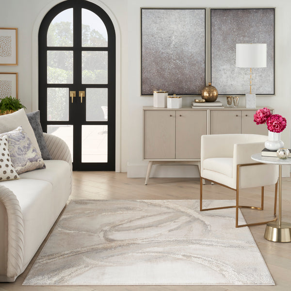 nourison brushstrokes bsk01 beige grey rug