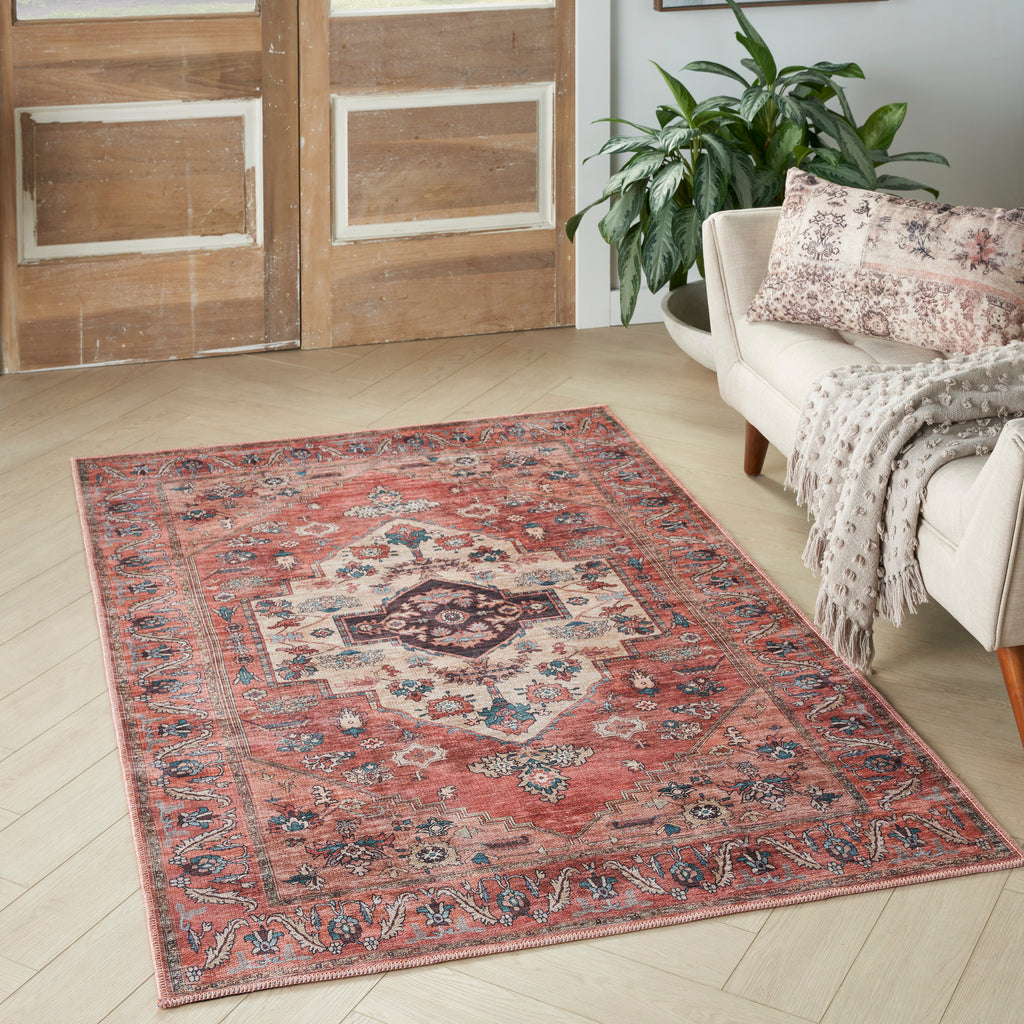 nourison grand washables grw03 rust multicolor rug
