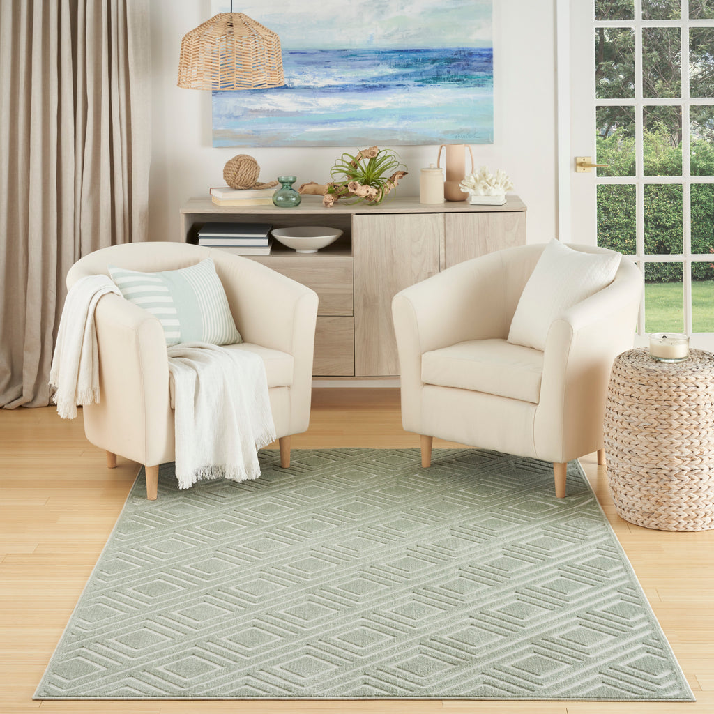 nourison care free caf03 green rug