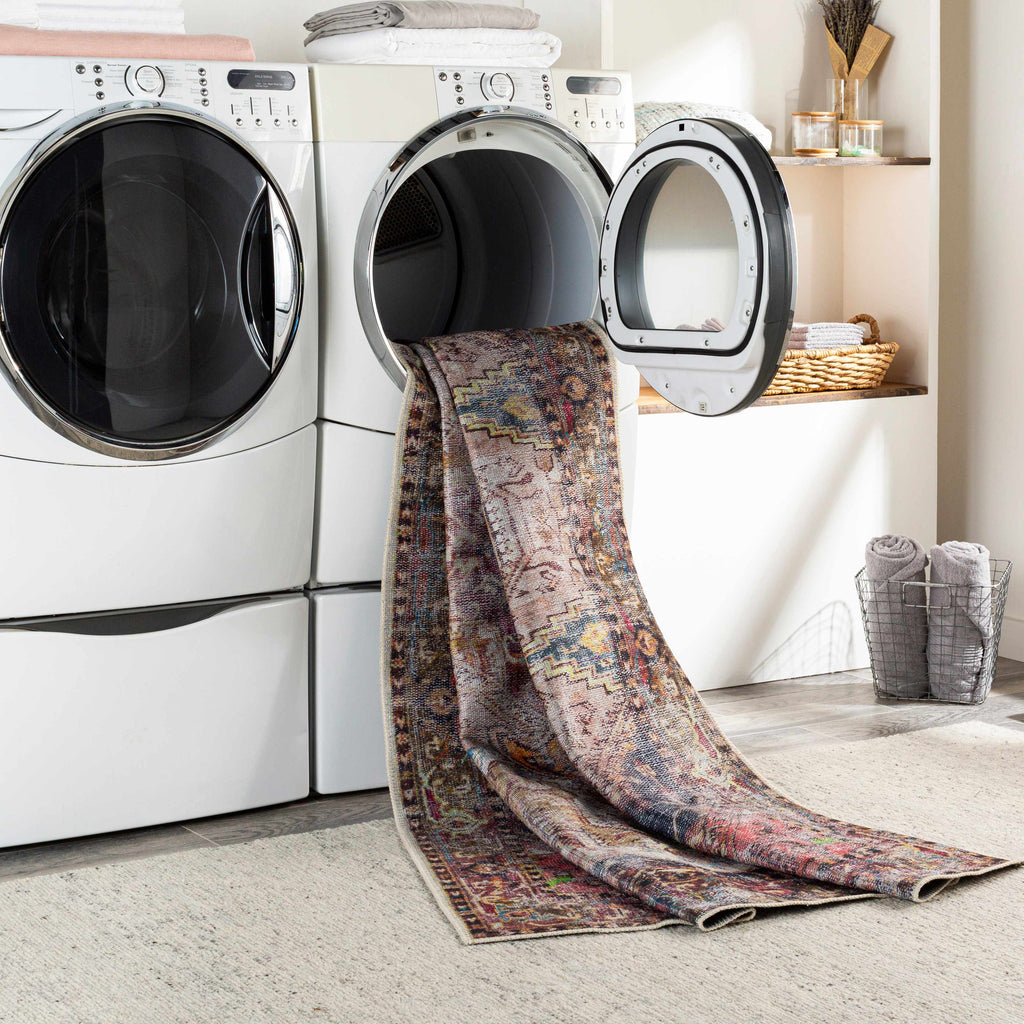 Hauteloom Monching MONCH Aqua Machine Made Polyester Rug