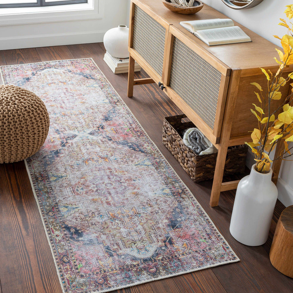 Hauteloom Monching MONCH Aqua Machine Made Polyester Rug
