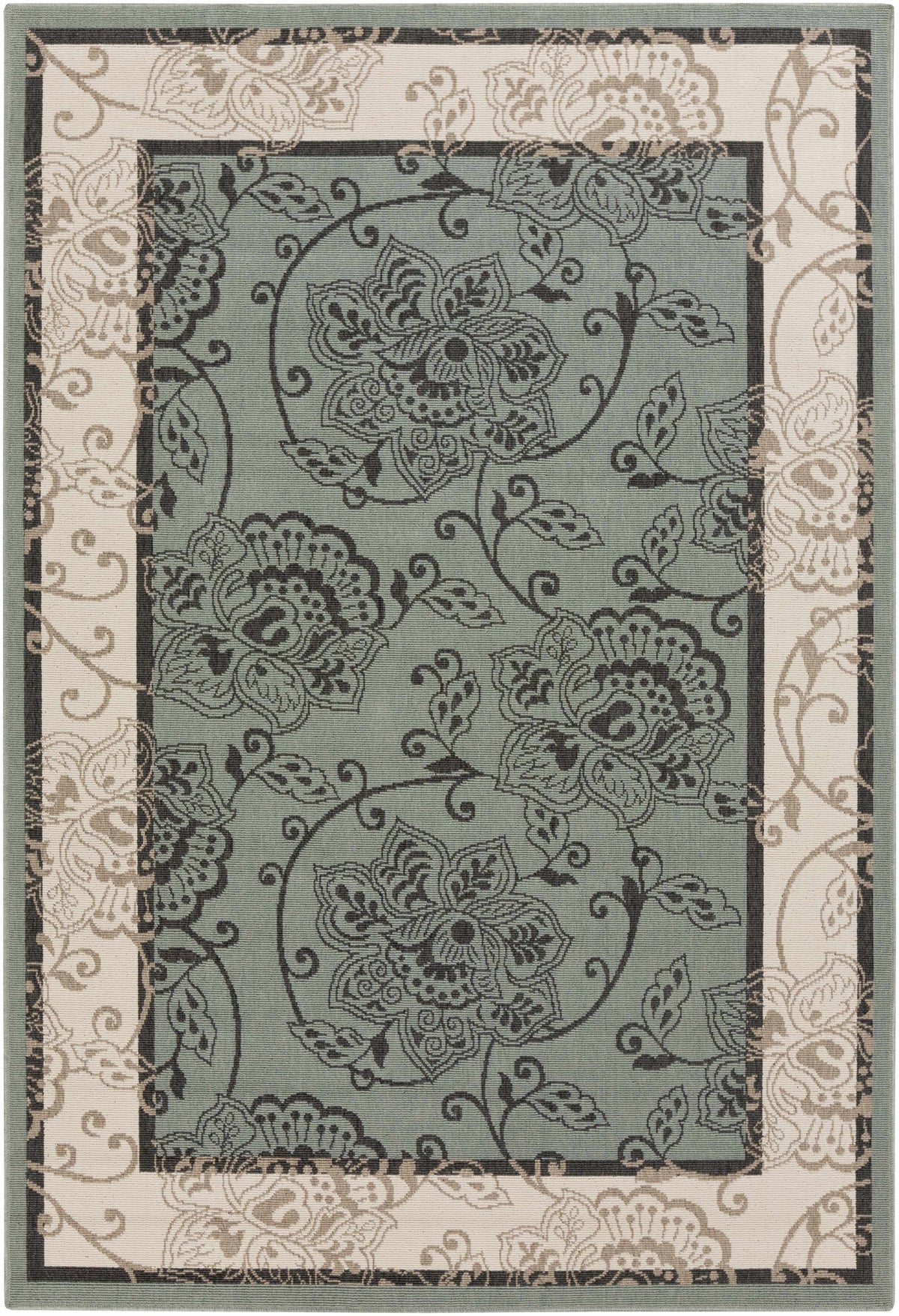 Hauteloom Montross MONTR Black Machine Made Olefin Rug