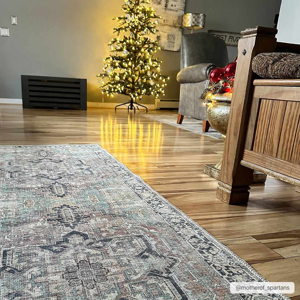Hauteloom Nisa NISA Brick Red Machine Made Polyester Rug