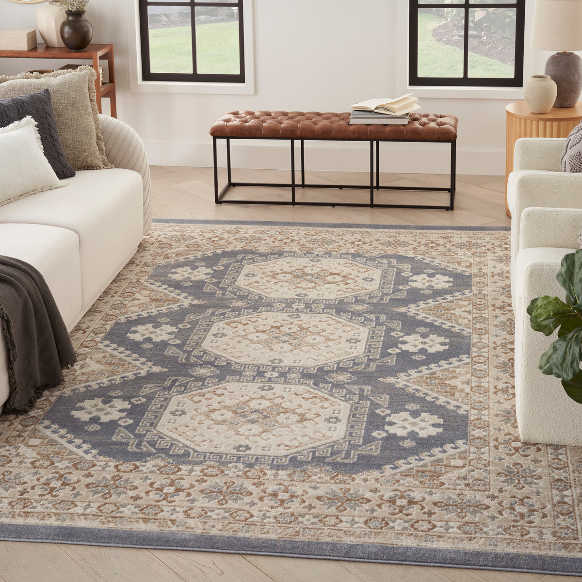 nourison serenity home srh01 ivory blue rug