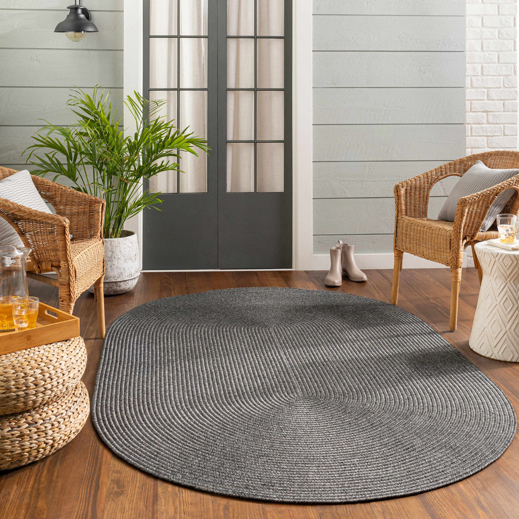 Hauteloom Moxley MOXL Black Machine Made Polypropylene Rug
