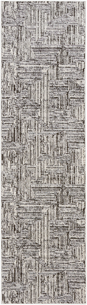 nourison ck024 irradiant irr01 cream black rug