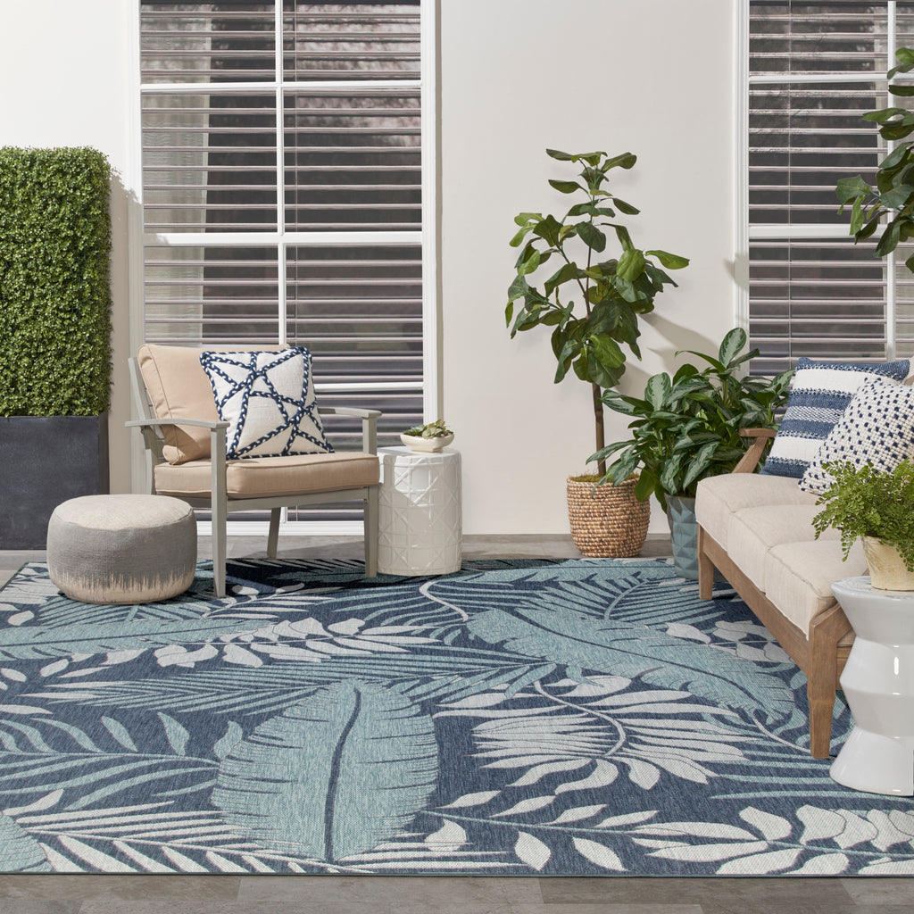 nourison garden oasis goa02 navy rug