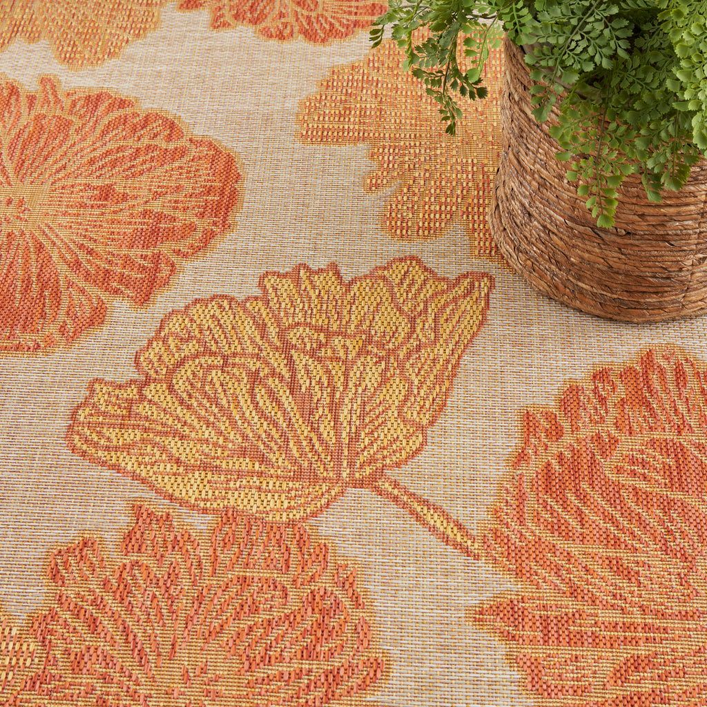 nourison garden oasis goa04 coral rug