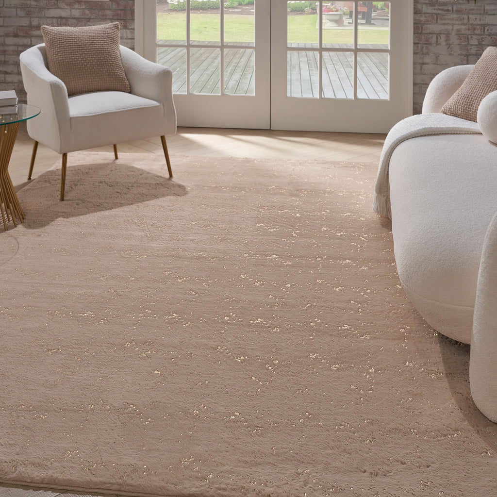 nourison cozy shimmer csh01 beige gold rug