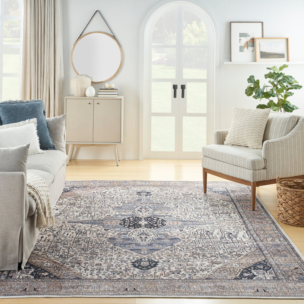 nourison grand washables grw05 ivory blue rug