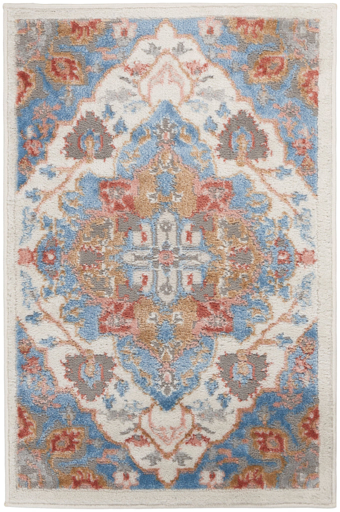 nourison elation etn09 ivory blue rug