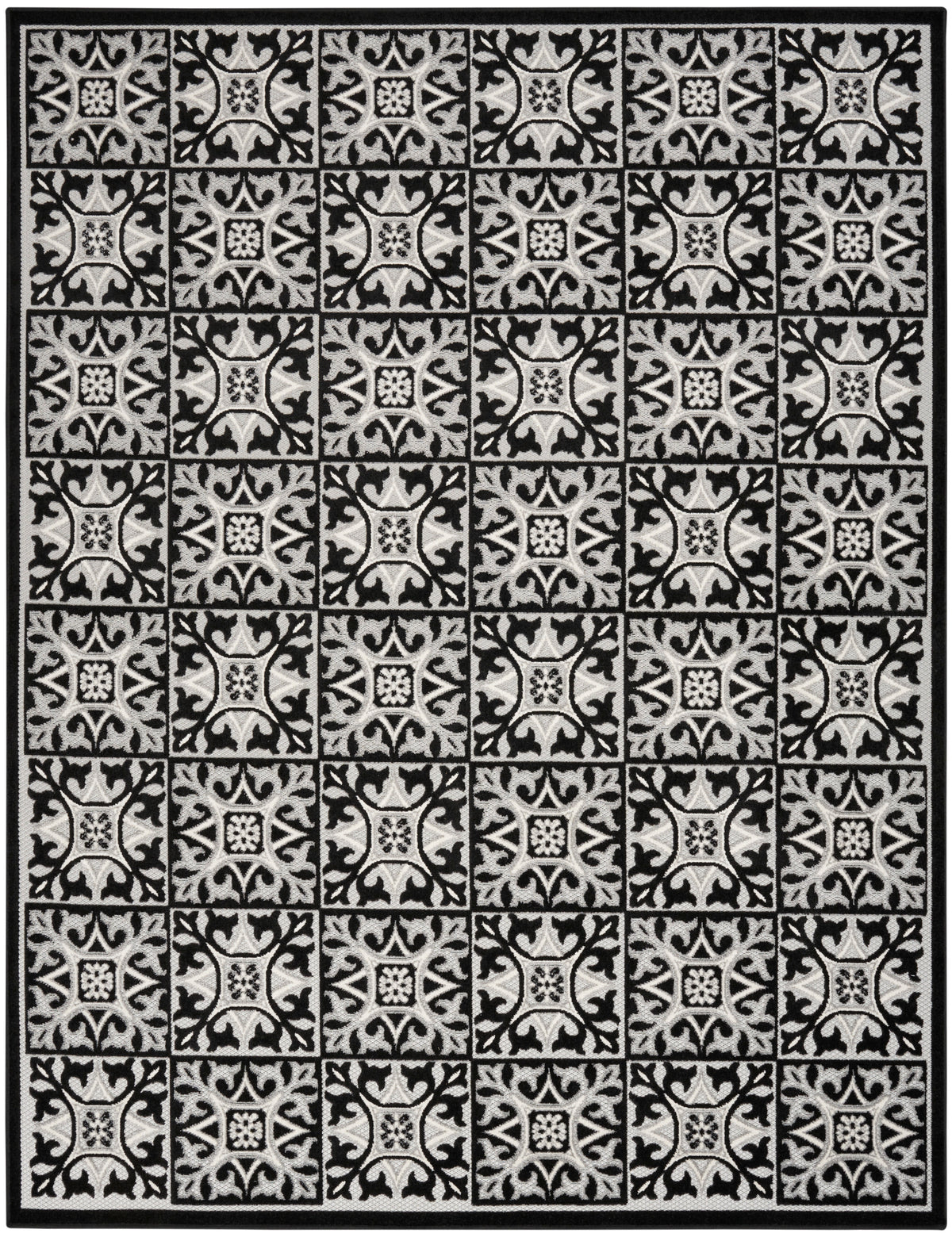nourison aloha alh34 black white rug