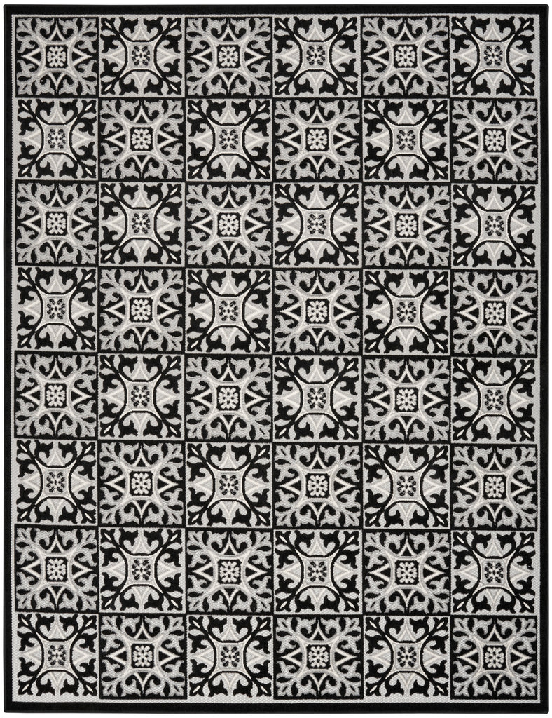 nourison aloha alh34 black white rug