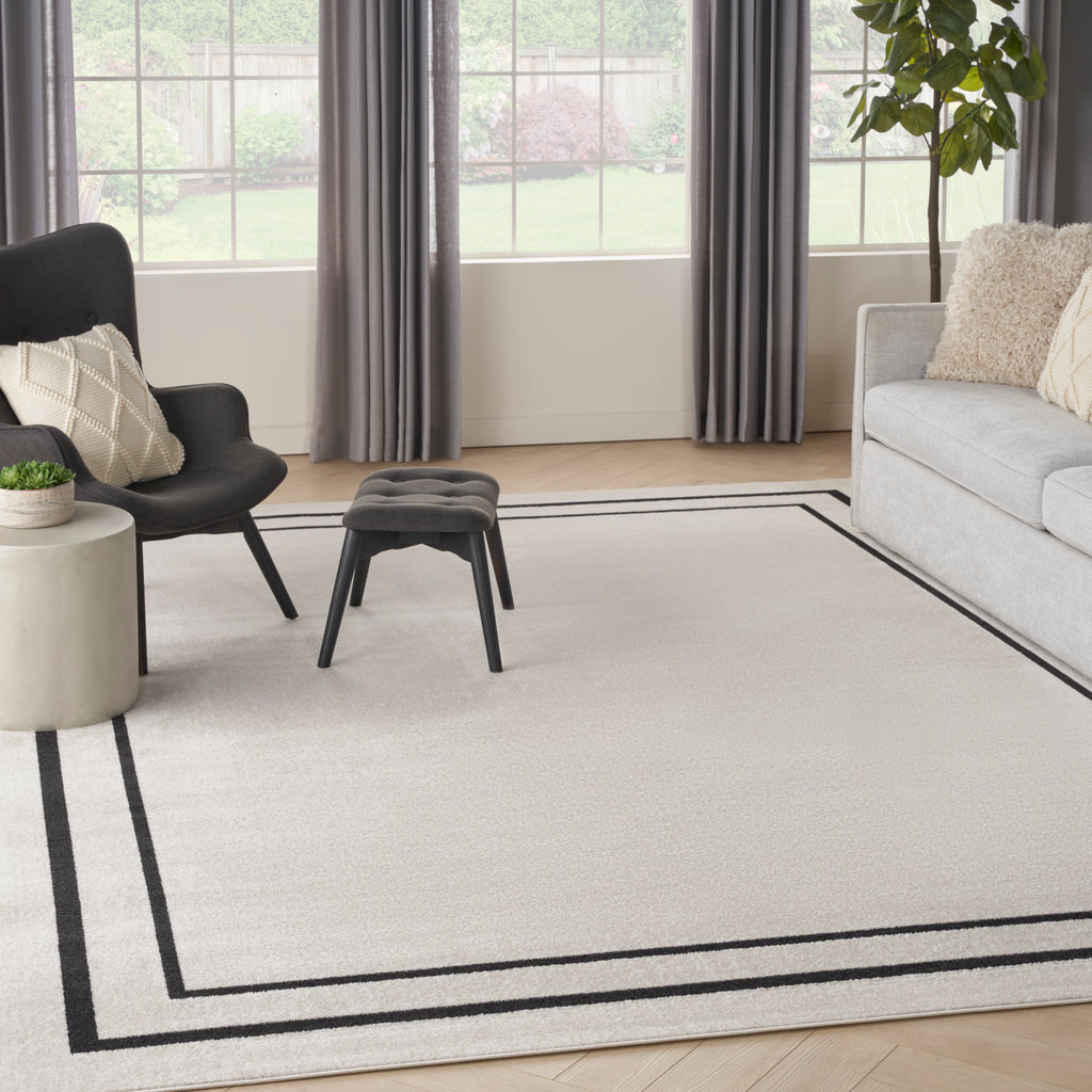 nourison nourison essentials nre02 ivory black rug