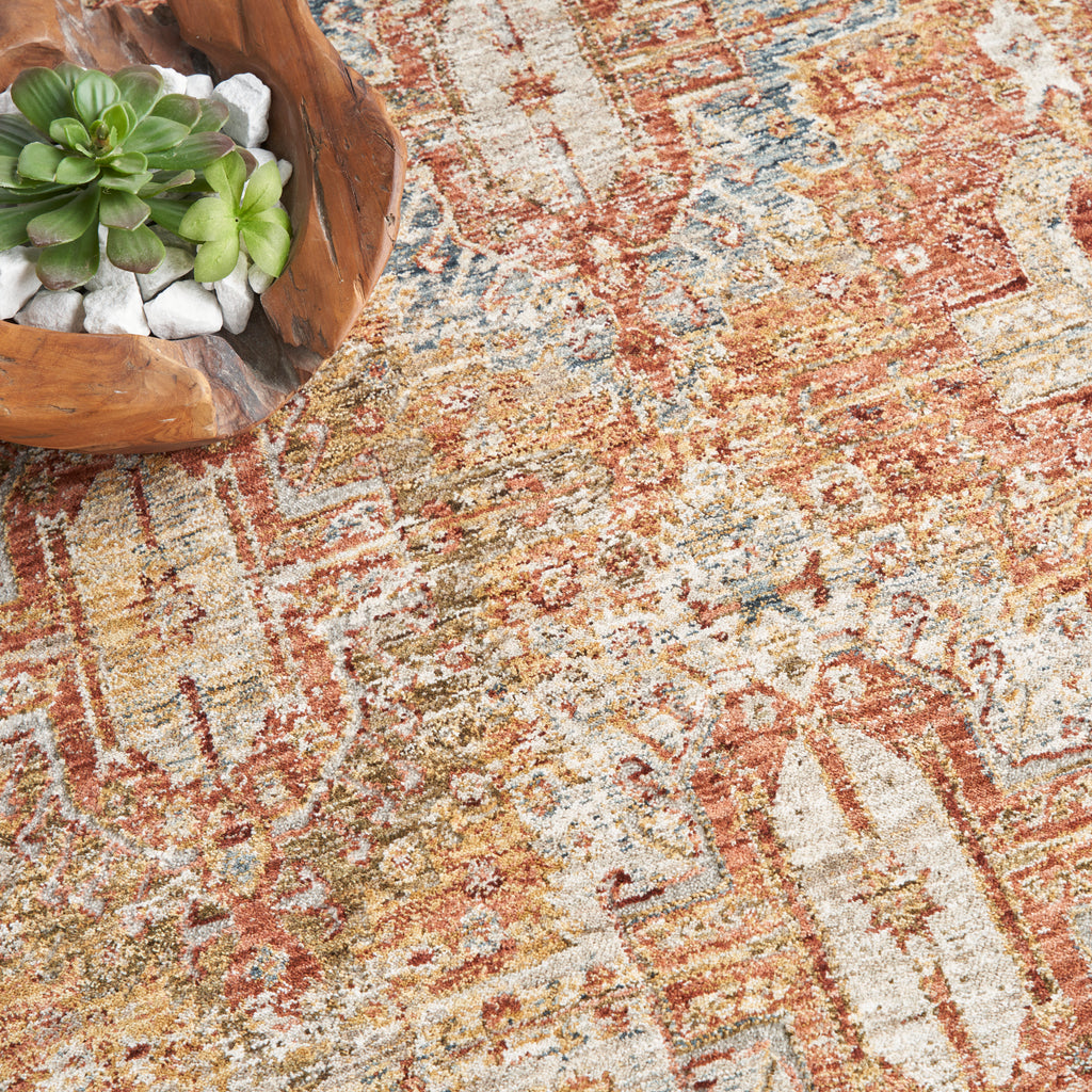 nourison sahar shr01 rust rug