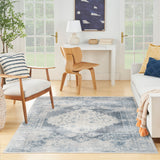 nourison astra machine washable asw11 blue ivory rug