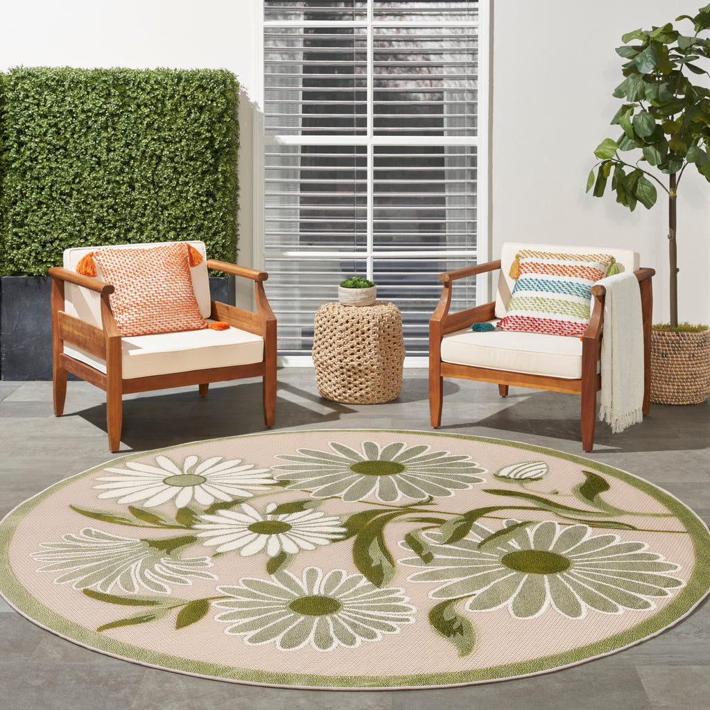 nourison aloha alh33 ivory green rug