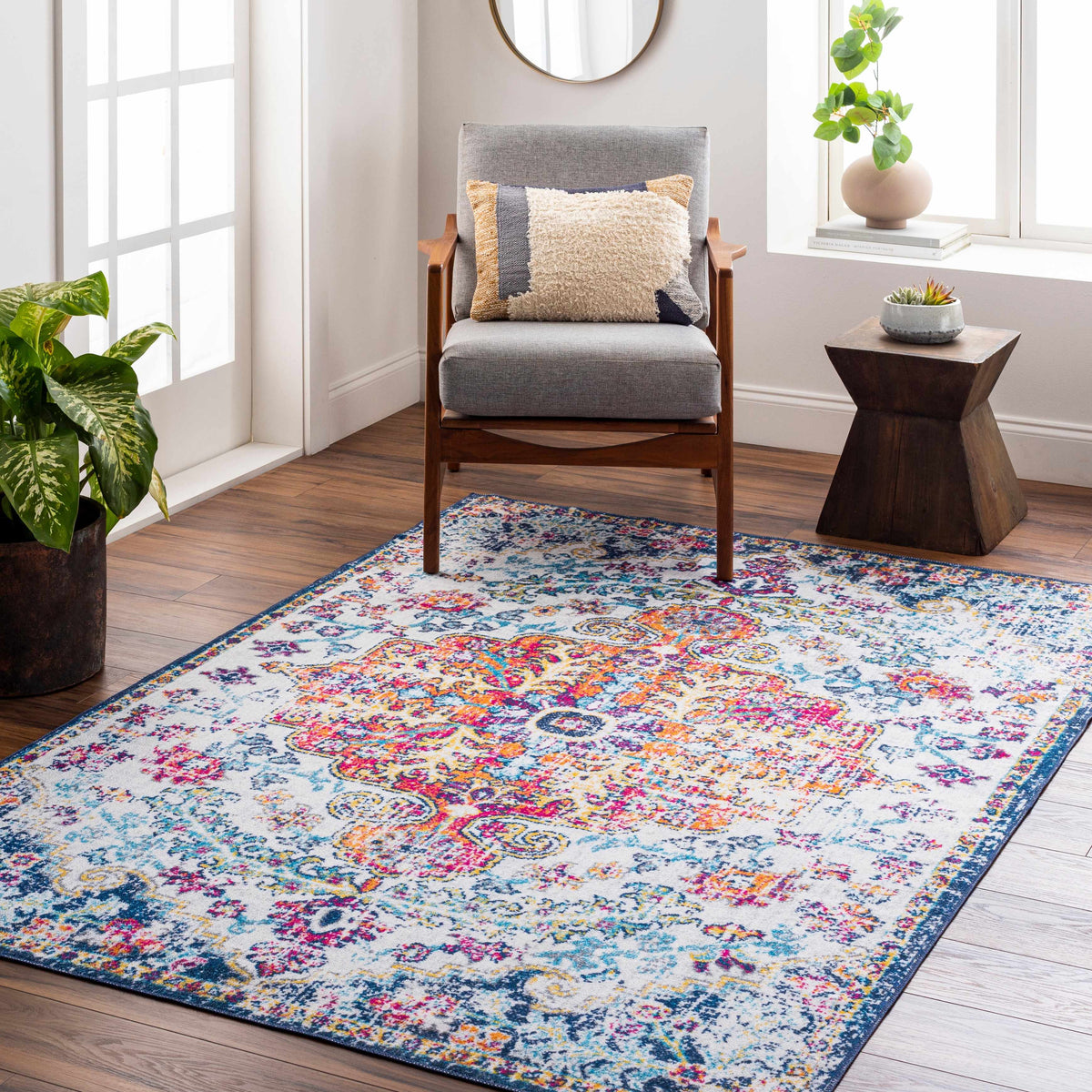 Hauteloom Mwingi MWI White Machine Made Polyester Rug