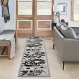 nourison aloha alh33 black white rug