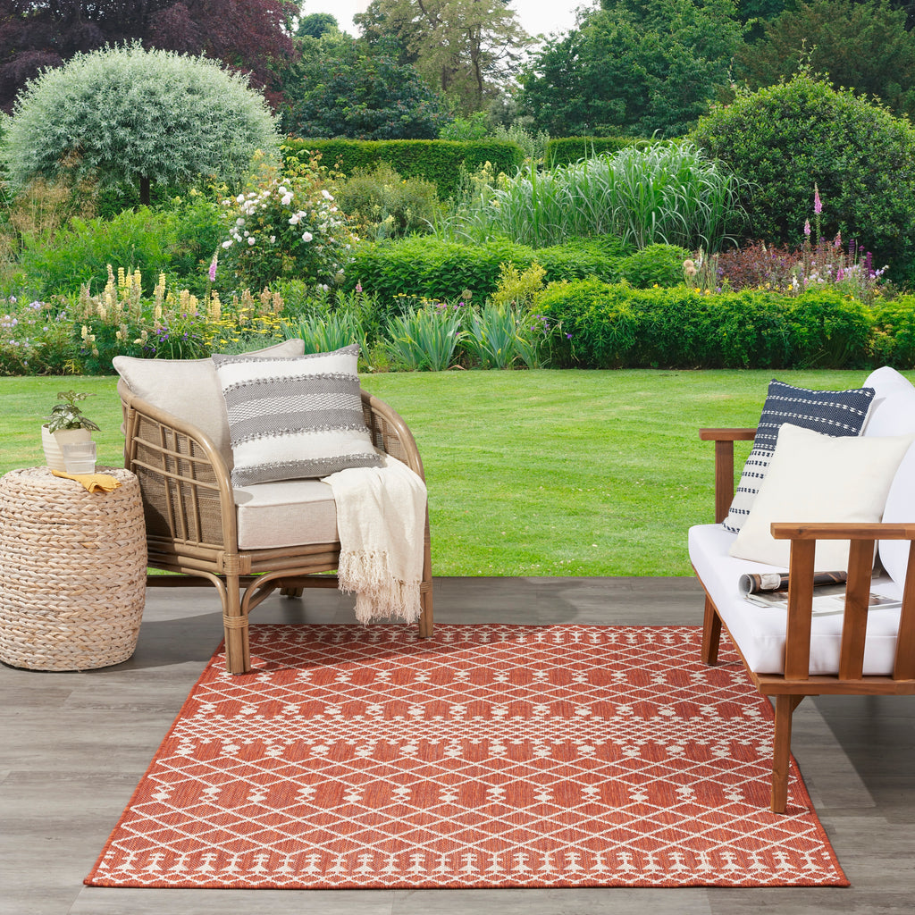 nourison positano pos02 terracotta rug