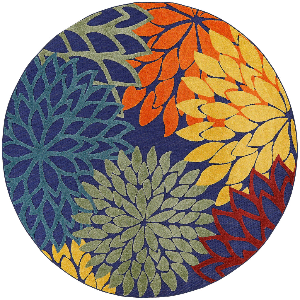 nourison aloha alh05 navy multicolor rug