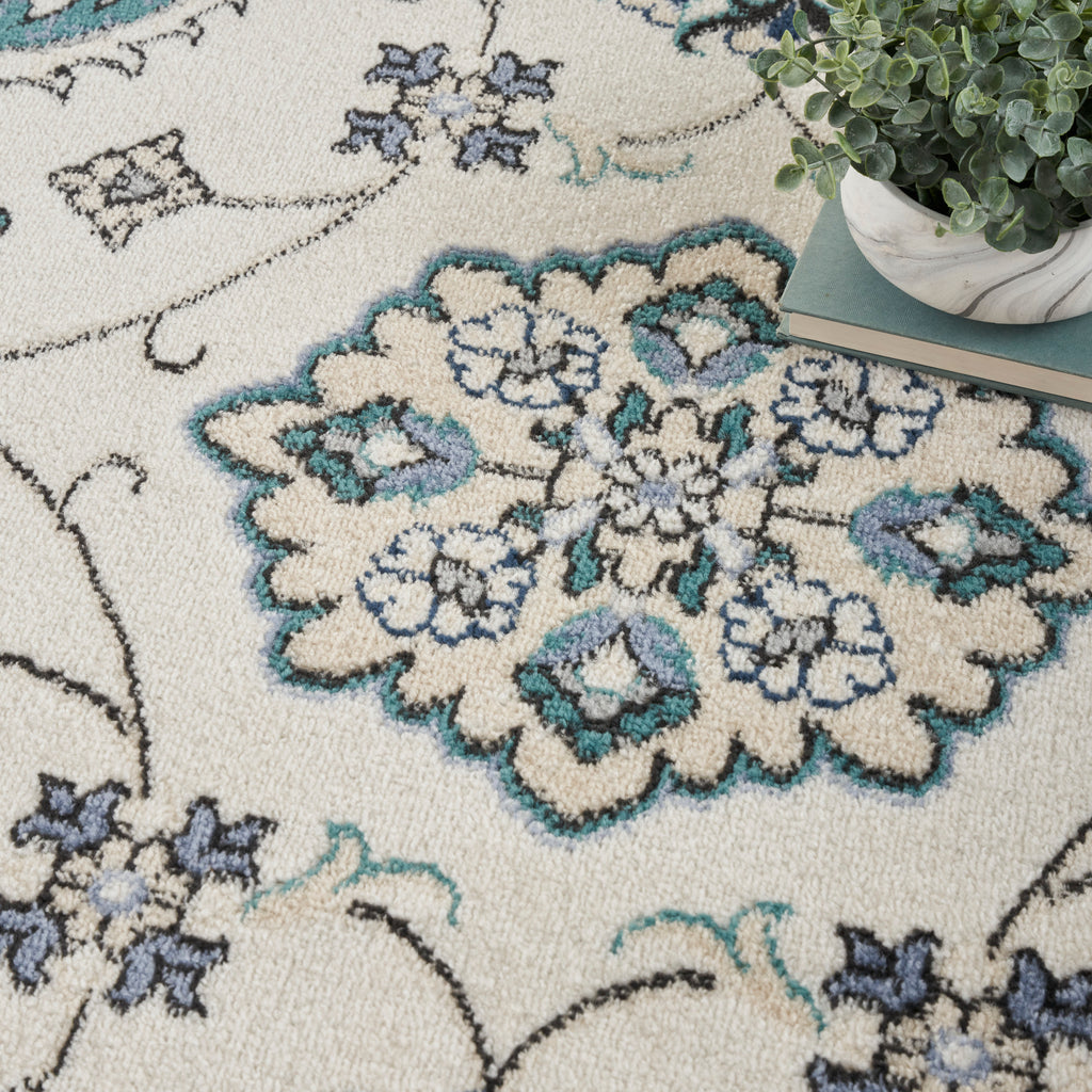 nourison nourison essentials nre05 ivory blue rug