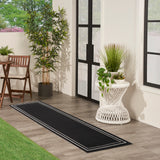 nourison nourison essentials nre02 black ivory rug
