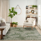 nourison garden oasis goa01 green ivory rug
