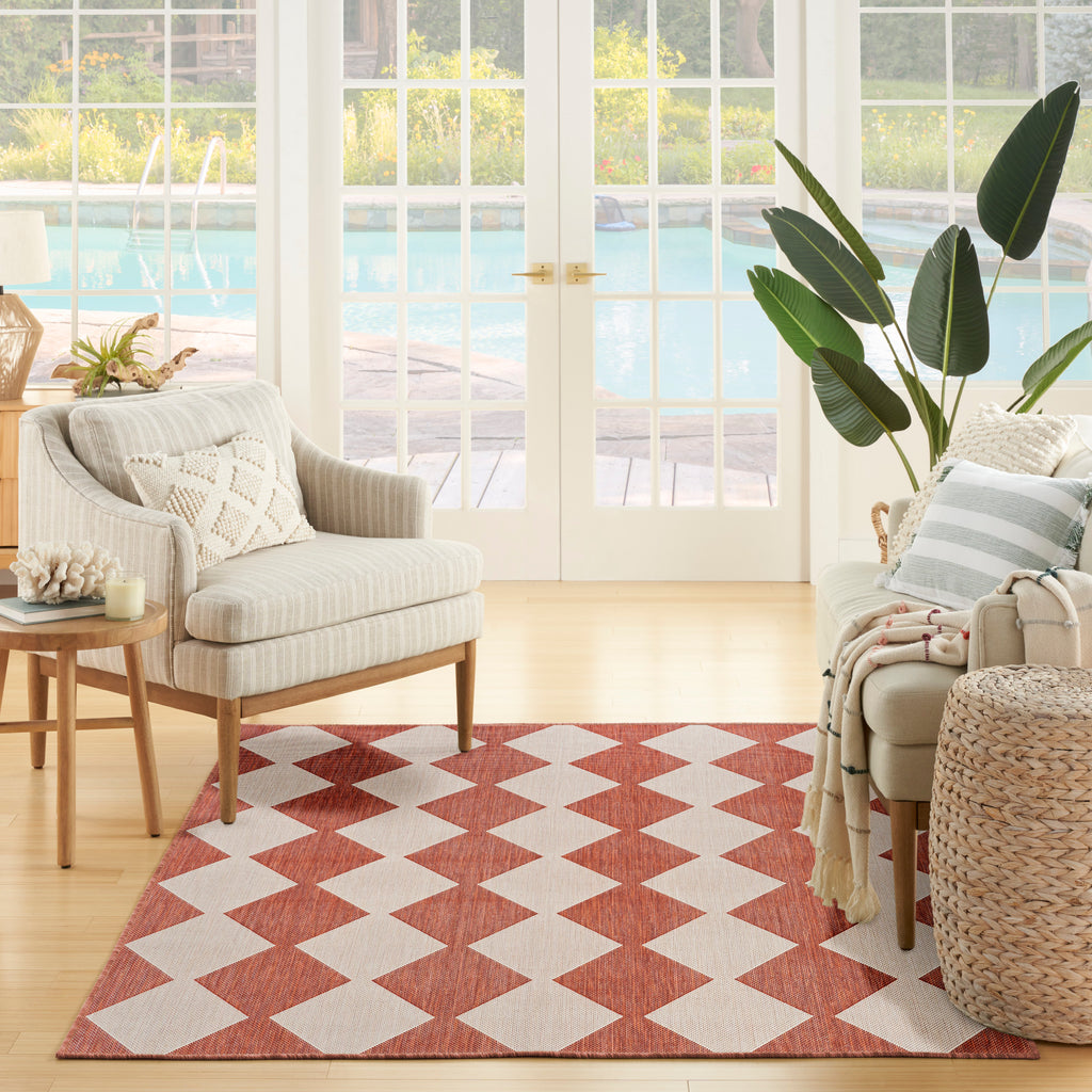 nourison positano pos04 terracotta rug