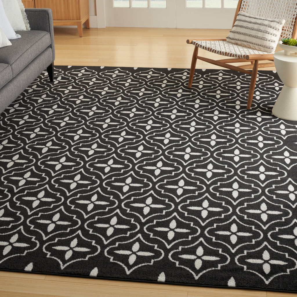 nourison nourison essentials nre04 black ivory rug