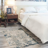 nourison quarry qua01 ivory grey blue rug