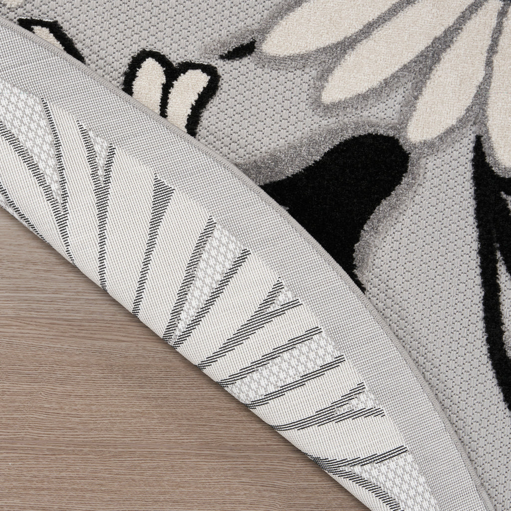nourison aloha alh33 black white rug