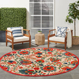 nourison aloha alh17 red multicolor rug