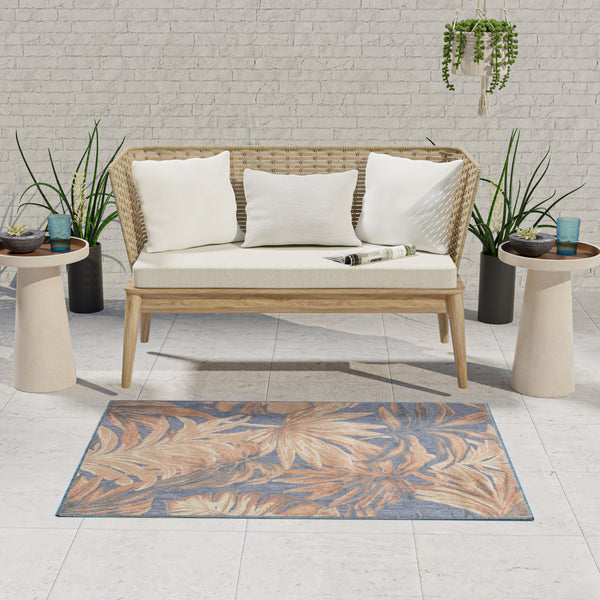 nourison aloha alh43 blue rose rug