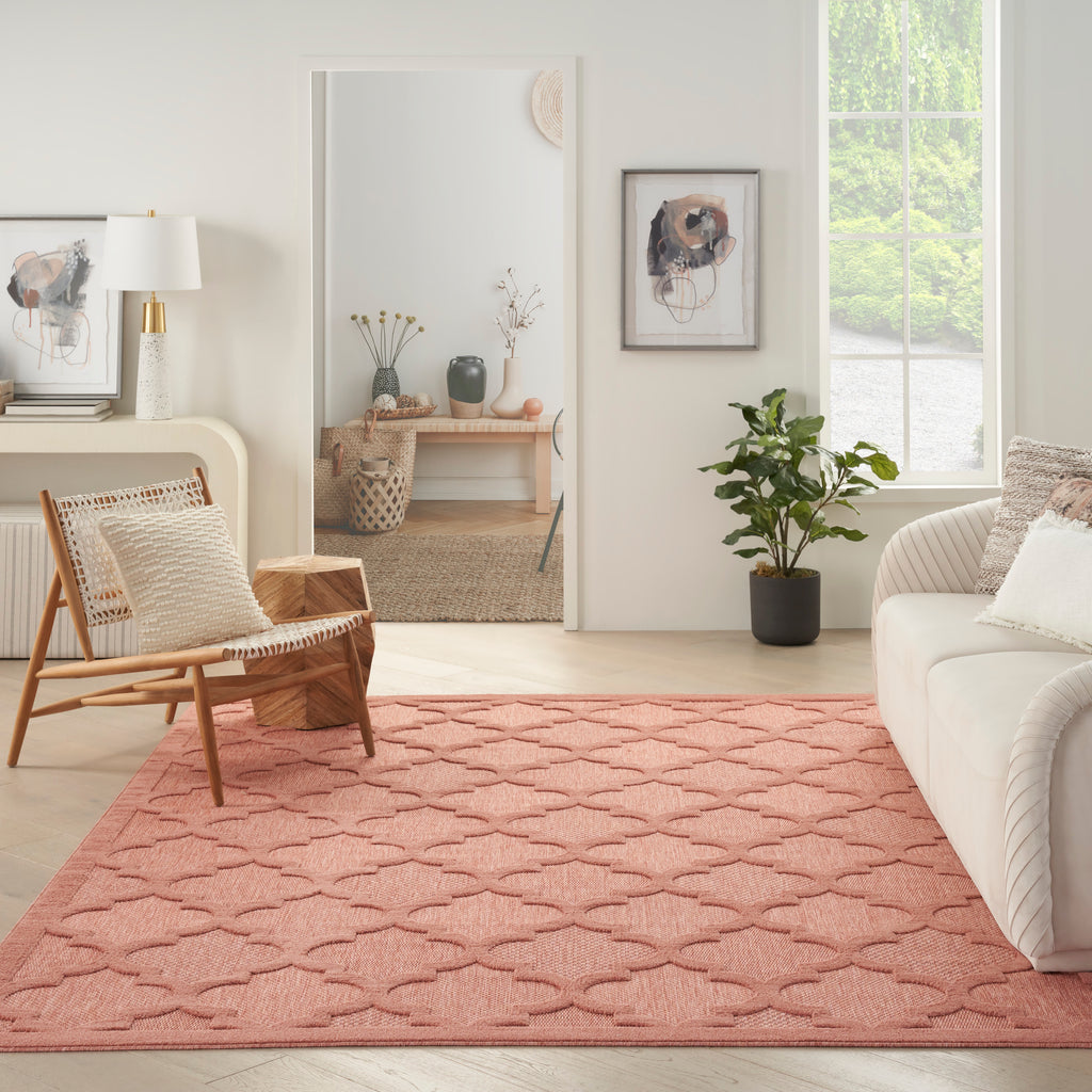 nourison easy care nes01 coral orange rug