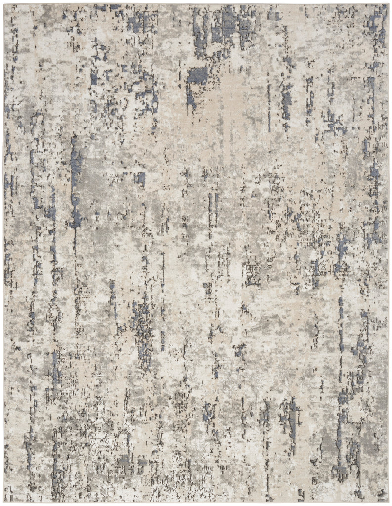 nourison quarry qua01 ivory blue grey rug