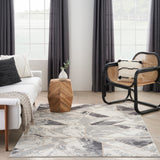 nourison elation etn11 ivory grey rug
