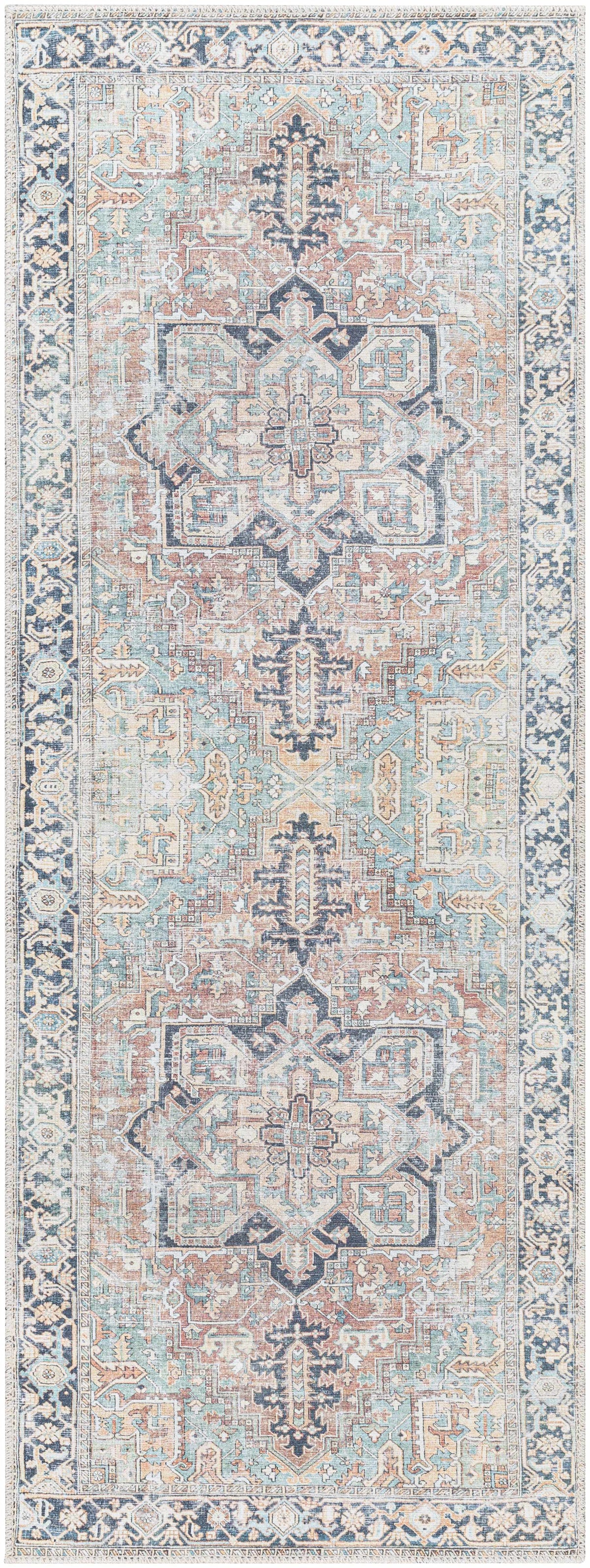 Hauteloom Nisa NISA Brick Red Machine Made Polyester Rug