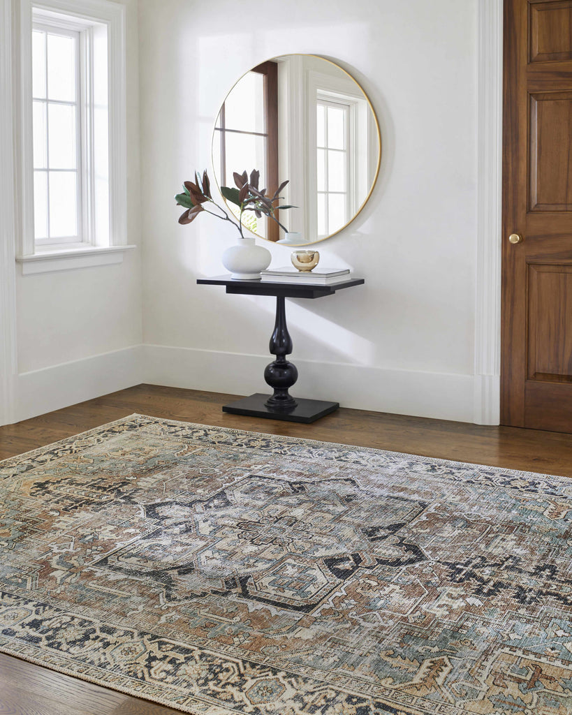 Hauteloom Nisa NISA Brick Red Machine Made Polyester Rug