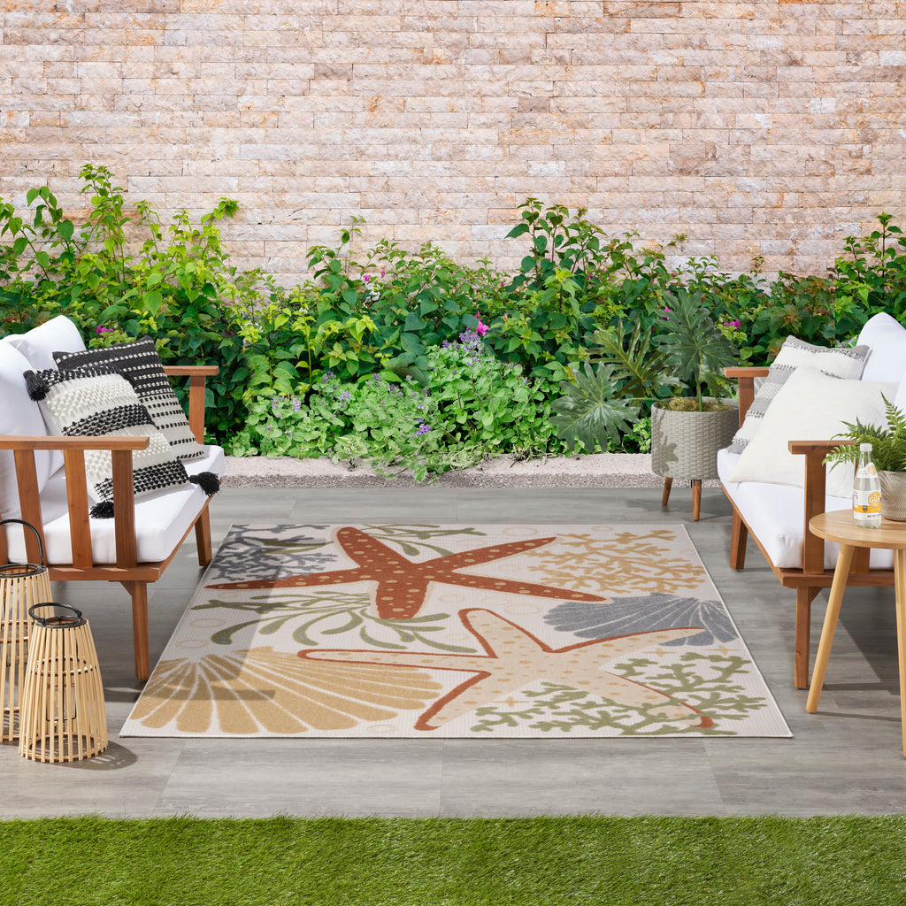 nourison aloha alh24 ivory multicolor rug
