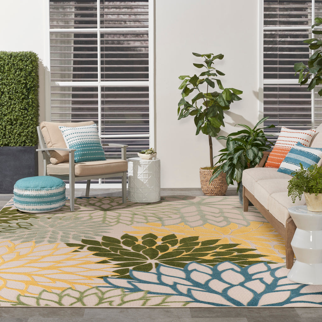 nourison aloha alh05 green multicolor rug