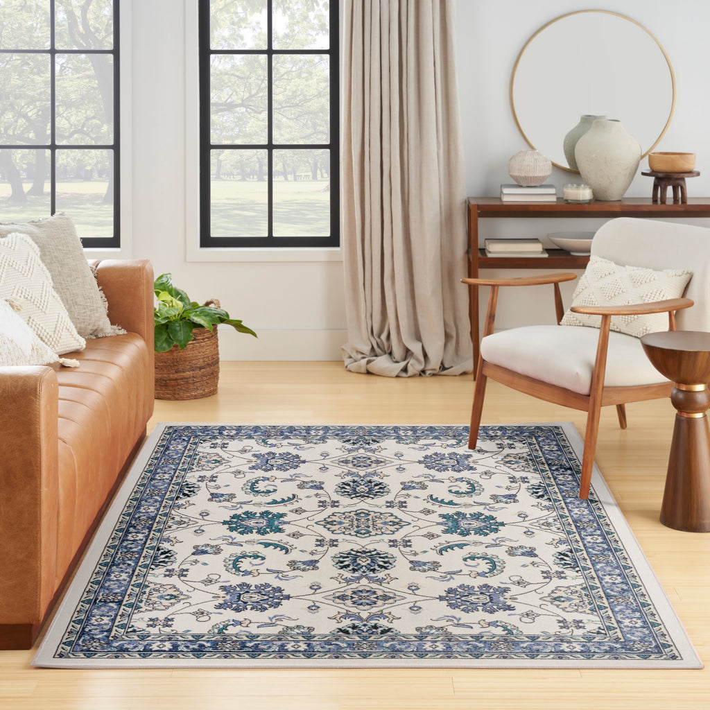 nourison nourison essentials nre05 ivory blue rug