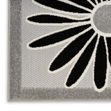 nourison aloha alh33 black white rug