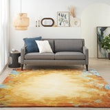 nourison prismatic prs29 gold multicolor rug