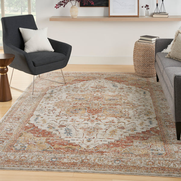 nourison sahar shr06 ivory rust rug