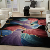 nourison prismatic prs34 black rug
