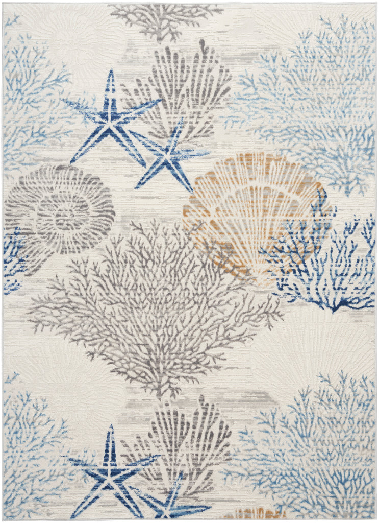 nourison seaside sds04 ivory grey blue rug